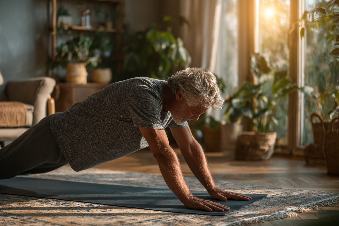 Инструктор помага на възрастна жена с йога пози